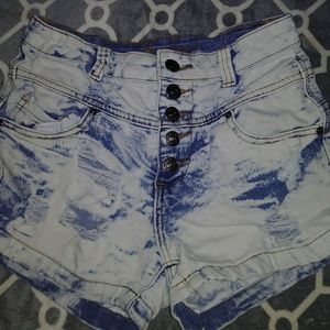 High waisted denim shorts